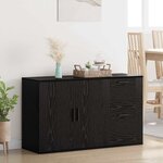 vidaXL avec tiroir Chêne noir 100 x 33 x 59 5 cm Bois d'ingénierie