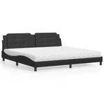 vidaXL Lit avec matelas noir 200x200 cm similicuir