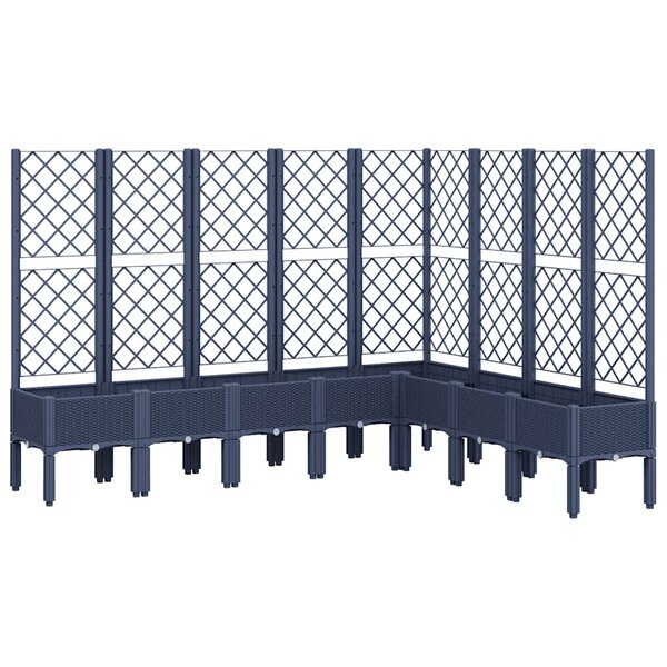 vidaXL Jardinière avec treillis bleu gris 200x160x142 cm PP