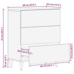 vidaXL Buffet 60x33 5x75 cm bois de manguier massif