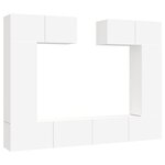 vidaXL Ensemble de meubles TV 6 Pièces Blanc Bois d'ingénierie