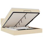 VidaXL Cadre de lit ottoman avec matelas crème 180x200 cm tissu