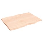 vidaXL Dessus de table bois chêne massif non traité bordure assortie