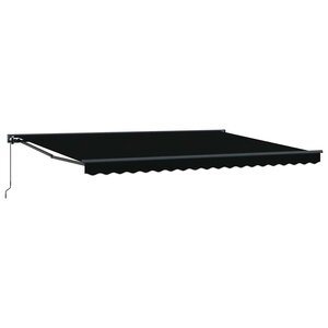 vidaXL Auvent Rétractable Noir 450x300 cm tissu