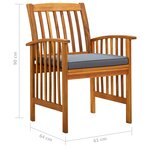 vidaXL Ensemble à manger de jardin 7 Pièces avec coussins Acacia solide