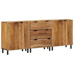 vidaXL Buffets en bois massif d'acacia 3 pièces  60x33x75 cm