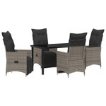 vidaXL Ensemble de salle à manger pour jardin 5 Pièces Gris Poly rotin