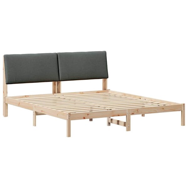 vidaXL Cadre de lit avec tête de lit marron et gris foncé 180 x 200 cm