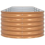 vidaXL Lit de Jardin Surélevé Brun avec Aspect Bois 400x80x44 cm en Acier
