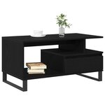 vidaXL Table basse Chêne noir 90 x 49 x 45 cm Bois d'ingénierie