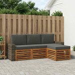 vidaXL Ensemble de canapés d'extérieur 4 Pièces Naturel et Anthracite