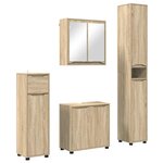 vidaXL Ensemble de mobilier de salle de bain 4 Pièces Chêne Sonoma