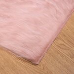vidaXL Tapis en fausse Tafalla Rose 120 x 120 cm Polyester