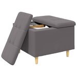 vidaXL Pouf de rangement avec coussin Gris 60 x 60 x 45 cm Simili cuir