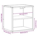 vidaXL Table de chevet murale chêne marron 40x31x39 5 cm
