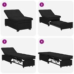 vidaXL Canapé-lit escamotable Noir 194 x 50 x 82 cm Contreplaqué