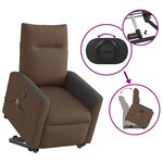 vidaXL Fauteuil de massage inclinable Marron Tissu