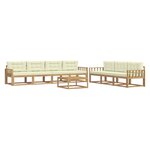 vidaXL Ensemble de canapés d'extérieur 7 pc Blanc et crème
