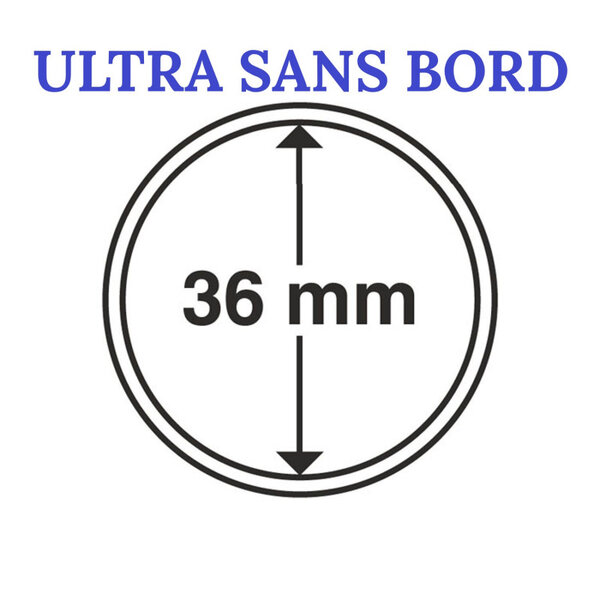 Capsules rondes sans bord ULTRA pour monnaies de collection. Diamètre intérieur - 36 mm
