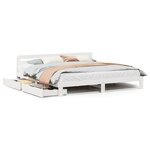 vidaXL Cadre de lit sans matelas blanc 200x200 cm bois massif de pin