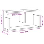 vidaXL Armoire murale 60x20x30 cm gris béton Bois d'ingénierie