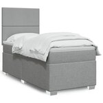 vidaXL Sommier à lattes de lit et matelas Gris clair 90x190 cm Tissu