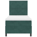 vidaXL Lit à ressorts avec matelas Vert foncé 100 x 200 cm Velours