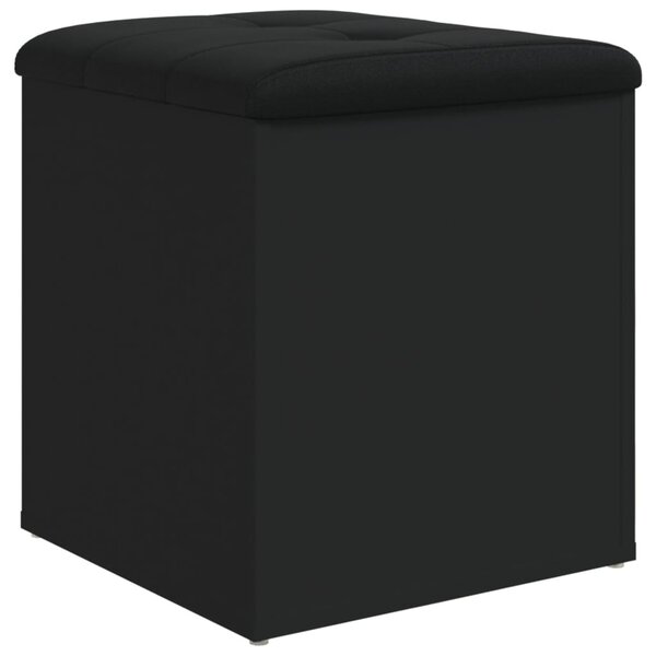vidaXL Banc de rangement noir 42x42x45 cm bois d'ingénierie