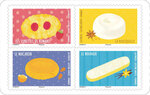 Carnet de 12 timbres - Biscuits français - Lettre verte