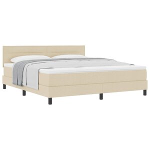 vidaXL Lit à ressorts avec coussin Crème 180 x 200 cm tissu