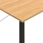 Bureau table poste de travail meuble d'ordinateur informatique étude d'ordinateur et chêne clair 80 x 40 x 72cm MDF et métal brun 02_0023755