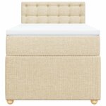 vidaXL Sommier à lattes de lit et matelas Crème 90x190 cm Tissu