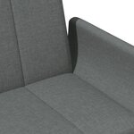 vidaXL Canapé-lit à 2 places avec repose-pied gris foncé tissu
