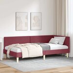 vidaXL Cadre de lit d'angle avec tête de lit Bordeaux 90 cm x 200 cm