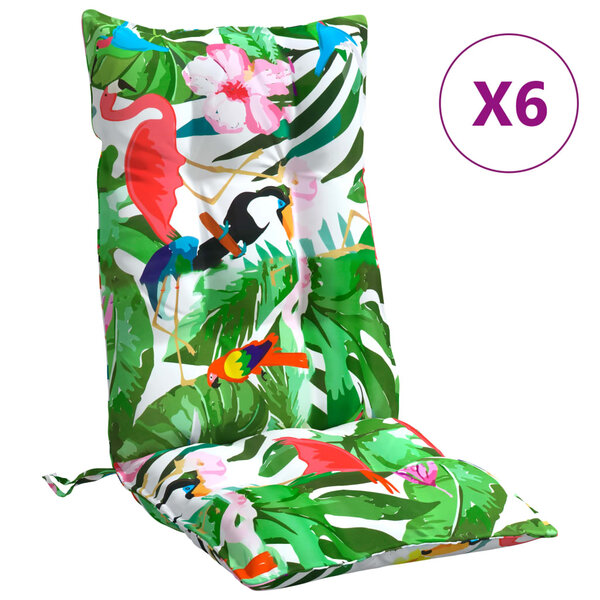 vidaXL Coussins de chaise à dossier haut lot de 6 multicolore