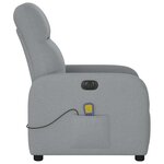 vidaXL Fauteuil de massage inclinable électrique gris clair tissu