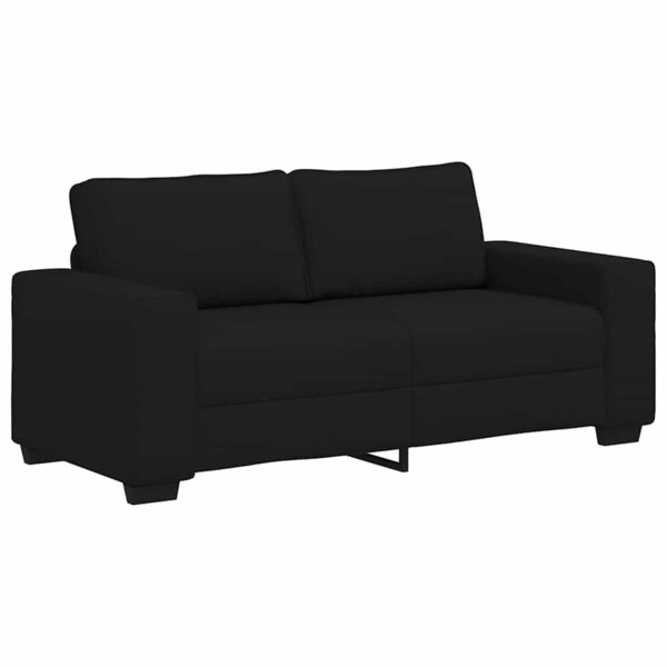 vidaXL Canapé à 2 places noir 180x77x82 cm tissu