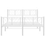 vidaXL Cadre de lit métal sans matelas et pied de lit blanc 140x200 cm