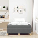 vidaXL Lit à ressorts avec matelas Gris foncé 120 x 190 cm tissu