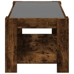 vidaXL Table basse avec LED chêne fumé 93x53x45 cm bois d'ingénierie