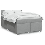 vidaXL Sommier à lattes de lit avec matelas Gris clair 140x190cm Tissu
