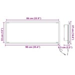 vidaXL Miroir de salle de bain LED Chêne fumé 90x8 5x37 cm Bois d'ingénierie