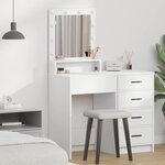 vidaXL Coiffeuse avec étagère Blanc 50 x 41 x 135 cm Bois d'ingénierie