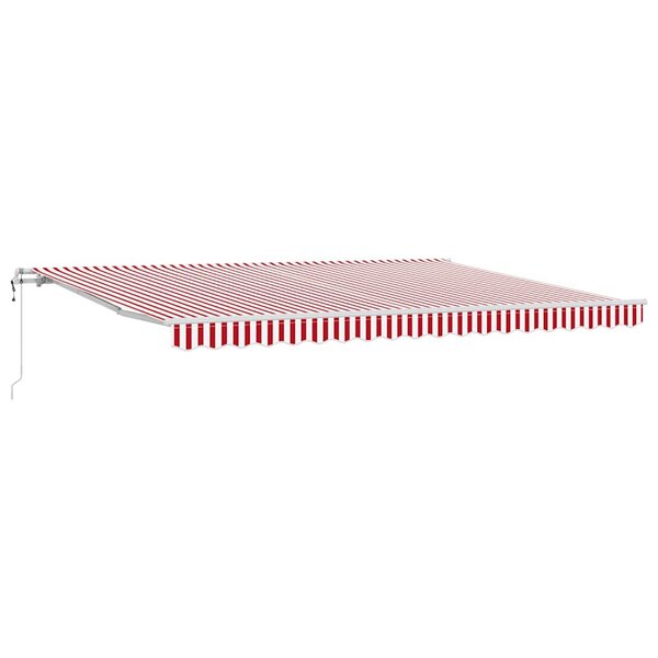 vidaXL Auvent Rétractable 450 × 300 cm Rouge et blanc