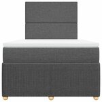 vidaXL Sommier à lattes de lit avec matelas gris foncé 120x190cm tissu