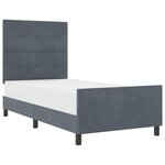 vidaXL Lit à ressorts avec tête de lit Gris foncé 90 x 200 cm Velours