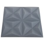 vidaXL Panneaux muraux 3D 24 Pièces 50x50 cm gris origami 6 m²