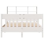 vidaXL Cadre de lit sans matelas blanc 140x190 cm bois de pin massif