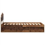 vidaXL Cadre de lit Bois ancien 90 x 190 cm Pin massif