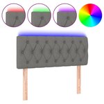 vidaXL Tête de lit à LED Gris foncé 100x7x78/88 cm Tissu